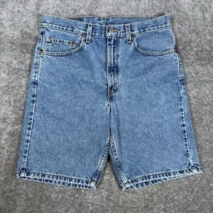 Levi's 505 Shorts Men's 33 Blue Denim Regular Fit Jorts 8" Inseam Y2K 90s Skater